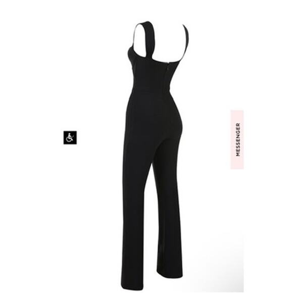 House of Cb Yasmeen Black Bandage Jumpsuit Size S Small - Picture 2 of 7